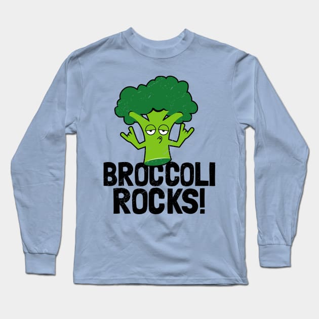 Funny Vegan Gifts - Broccoli Rocks! Long Sleeve T-Shirt by propellerhead